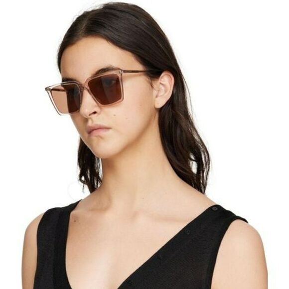 SALE! NEW Saint Laurent SL474 003 Nude Brown Square Unisex Sunglasses main image 4